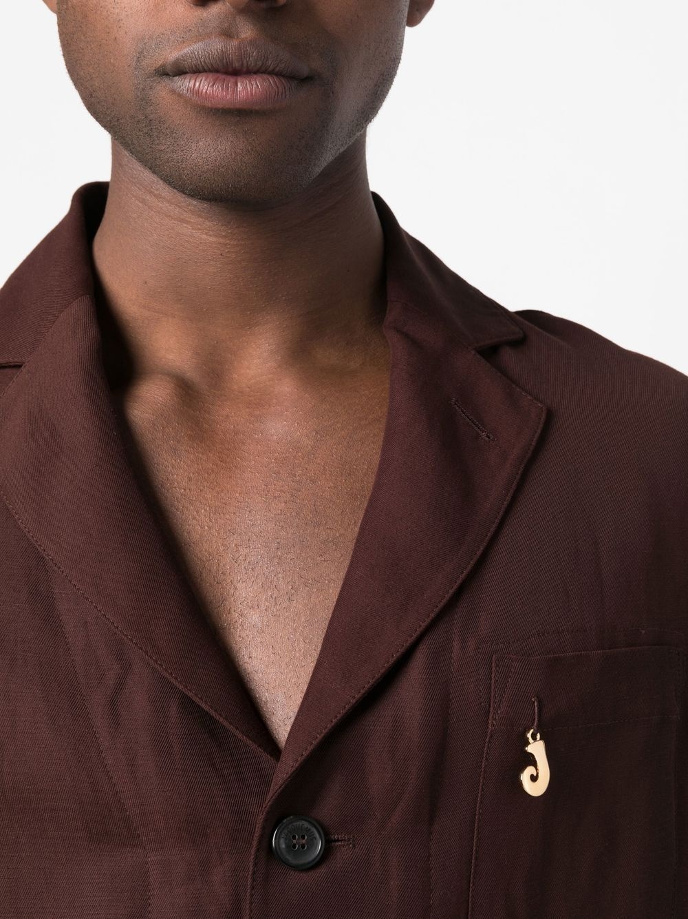 notched lapels single-breasted jacket - 5