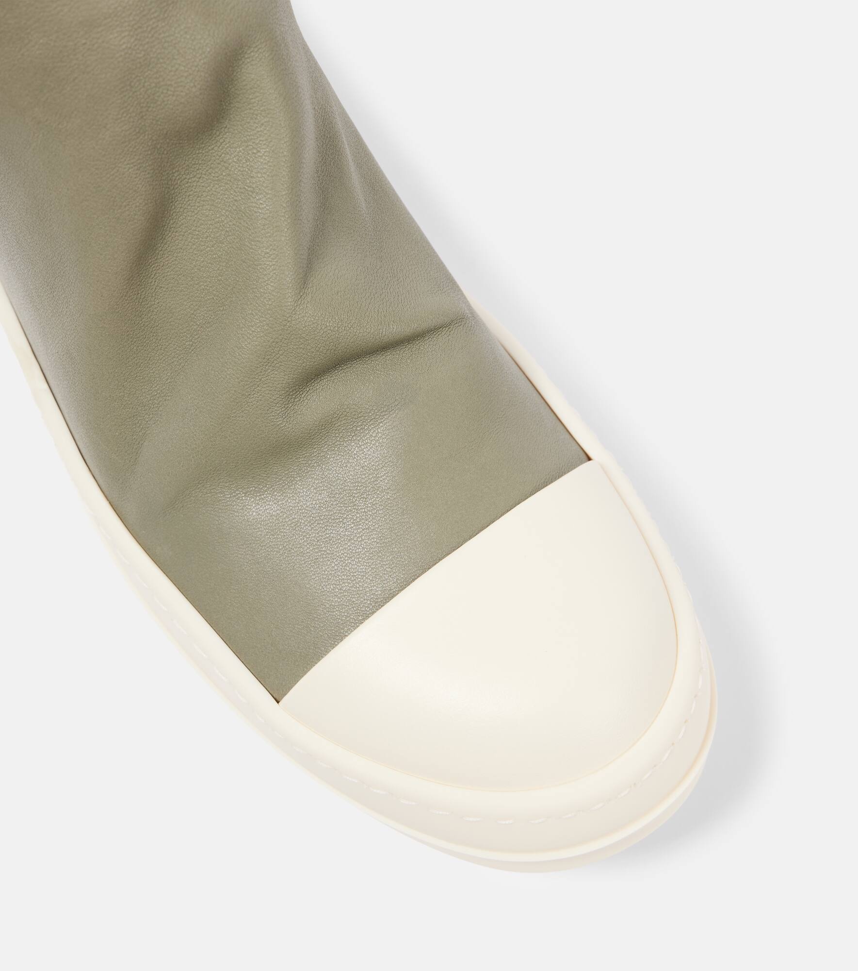 Stockings over-the-knee leather sneakers - 5