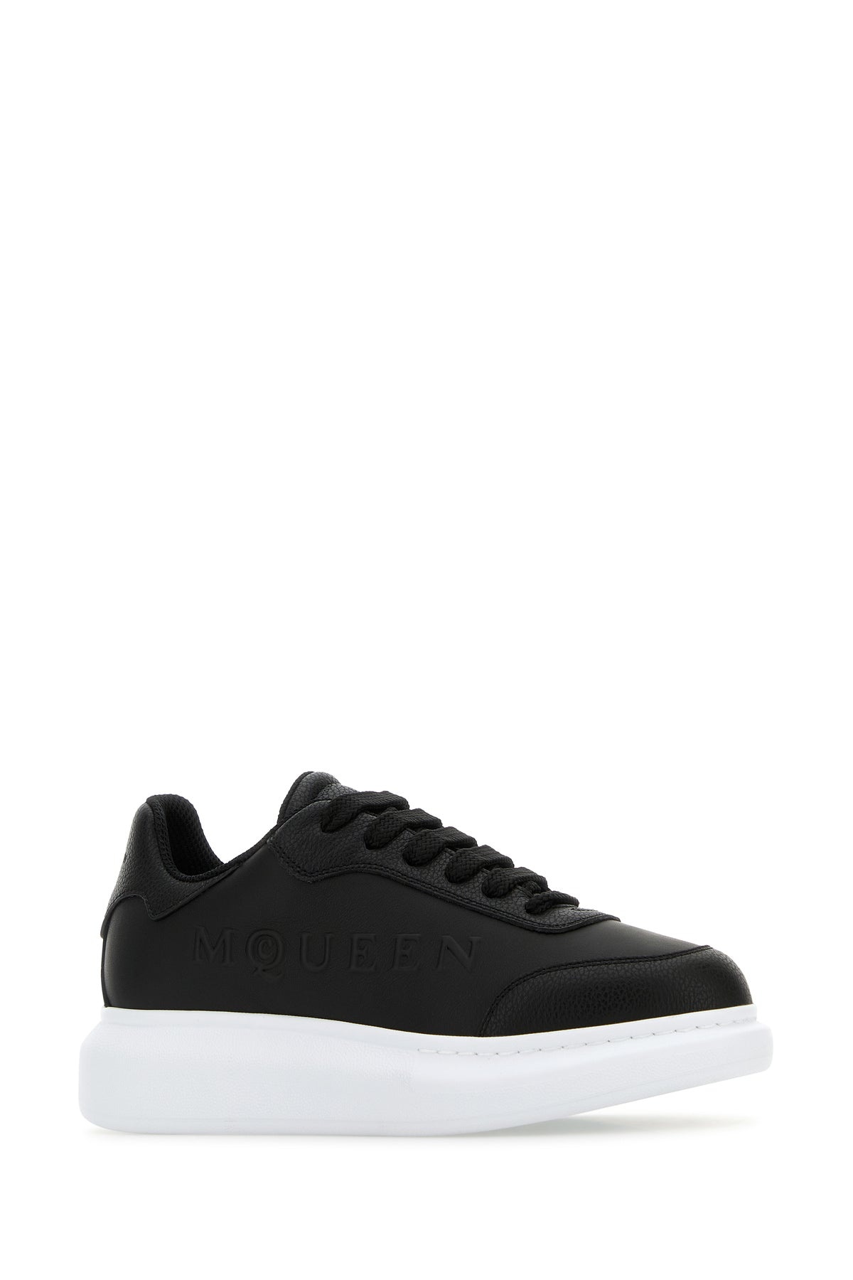 Black leather sneakers with black leather heel - 2