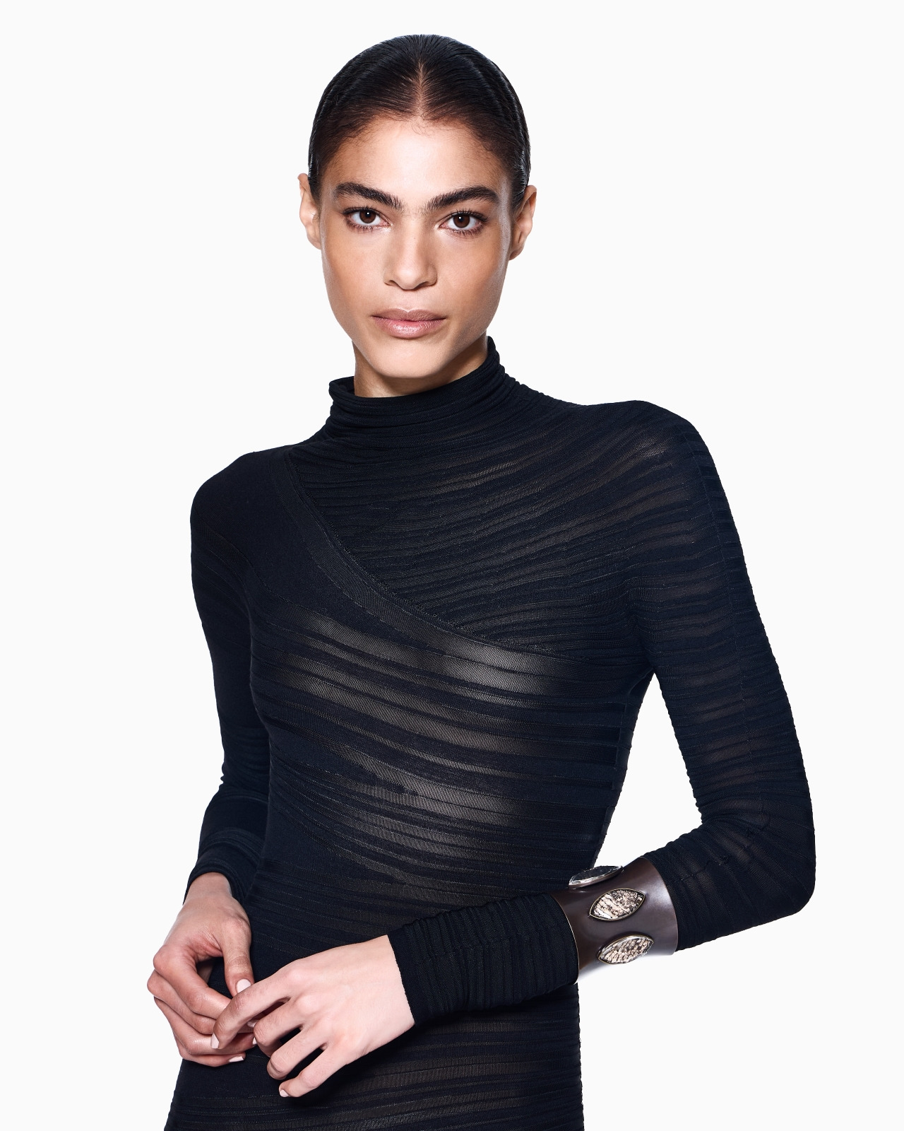 VISCOSE AND WOOL JERSEY MIDI DRESS - 4