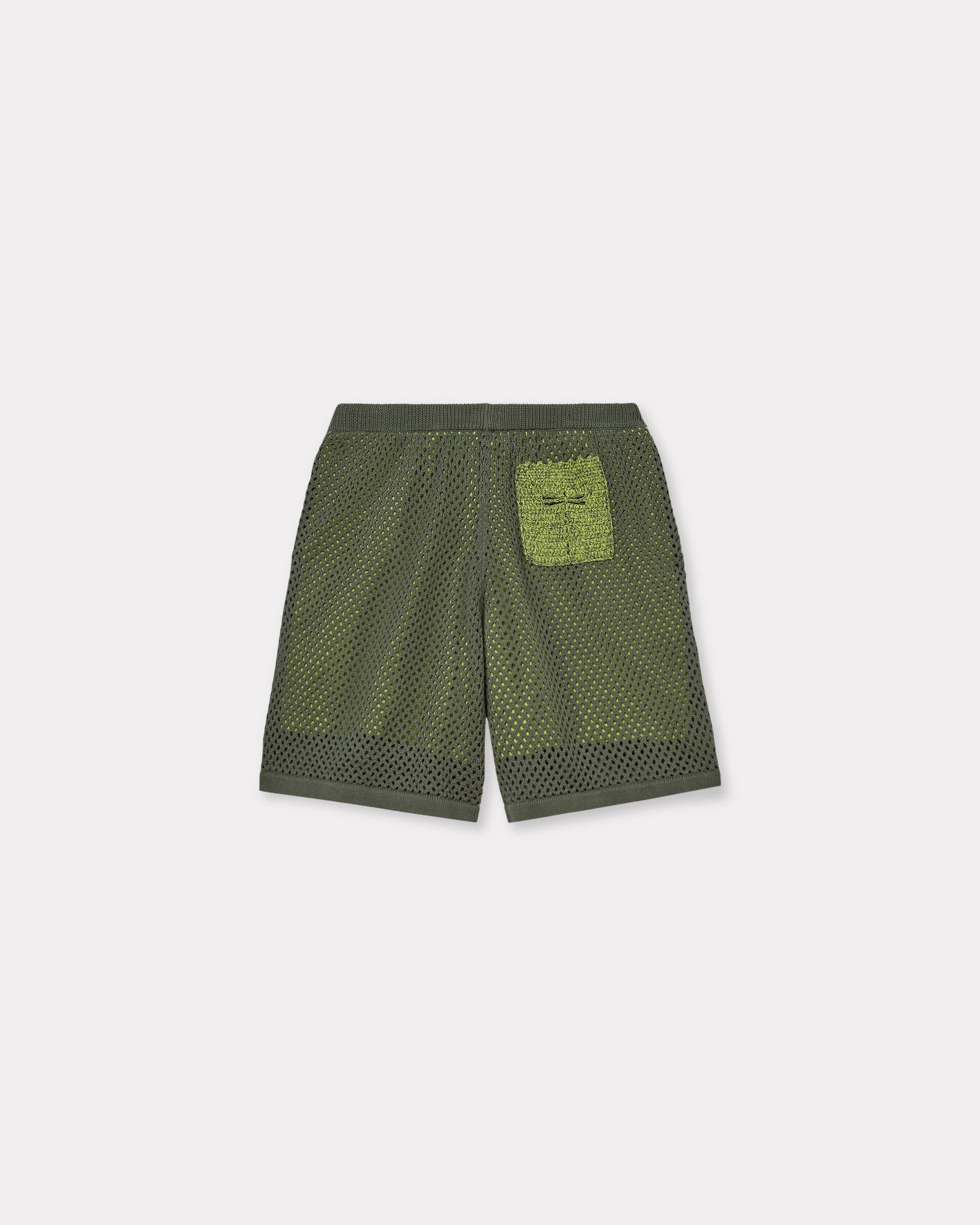 Embroidered knitted crochet shorts in cotton mesh - 2