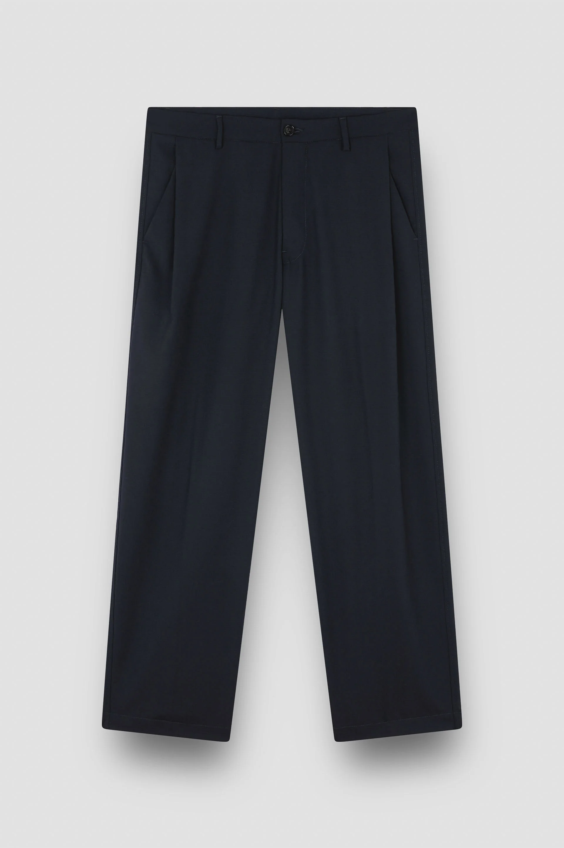 WIDE LEG TROUSERS IN TECHNICAL WOOL - 1