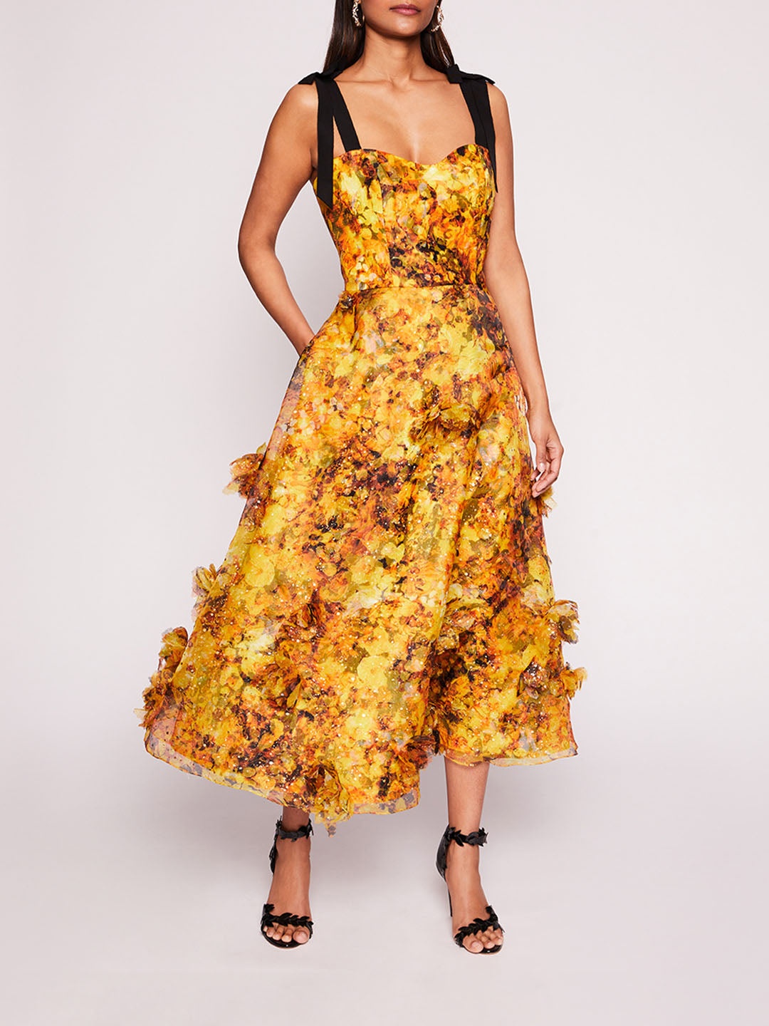 FOILED GARDEN MIDI DRESS - 1