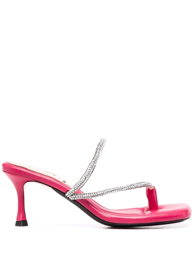 crystal-embellished strap mules 1