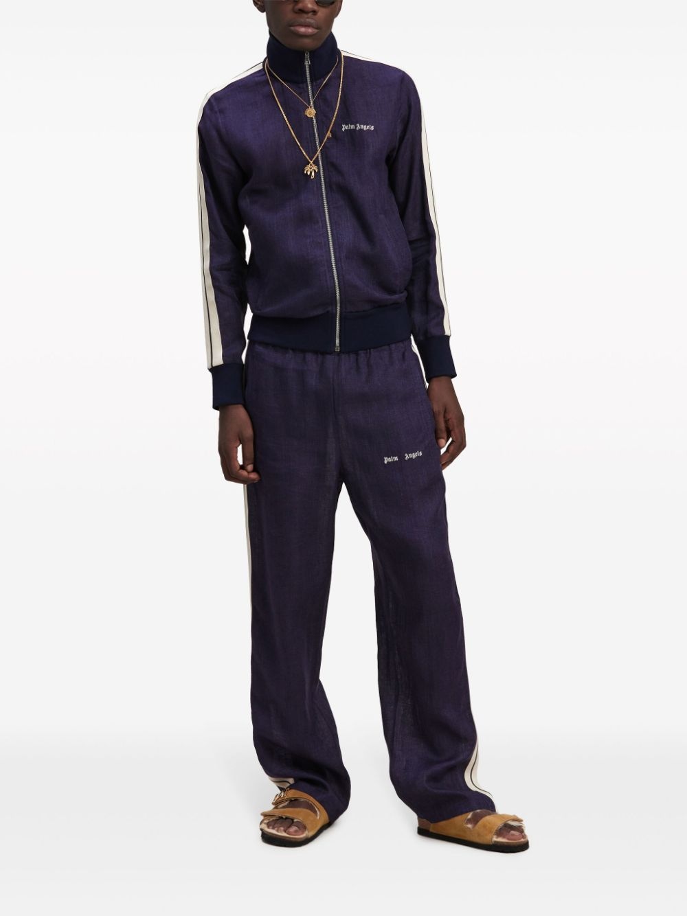 logo-embroidered track jacket - 2