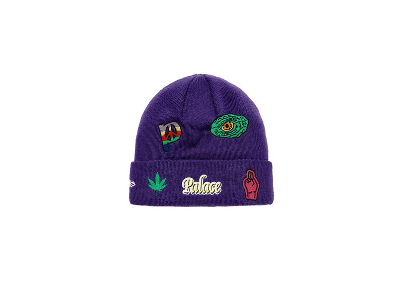 PALACE PALACE NEW ERA JESUS BEANIE PURPLE outlook