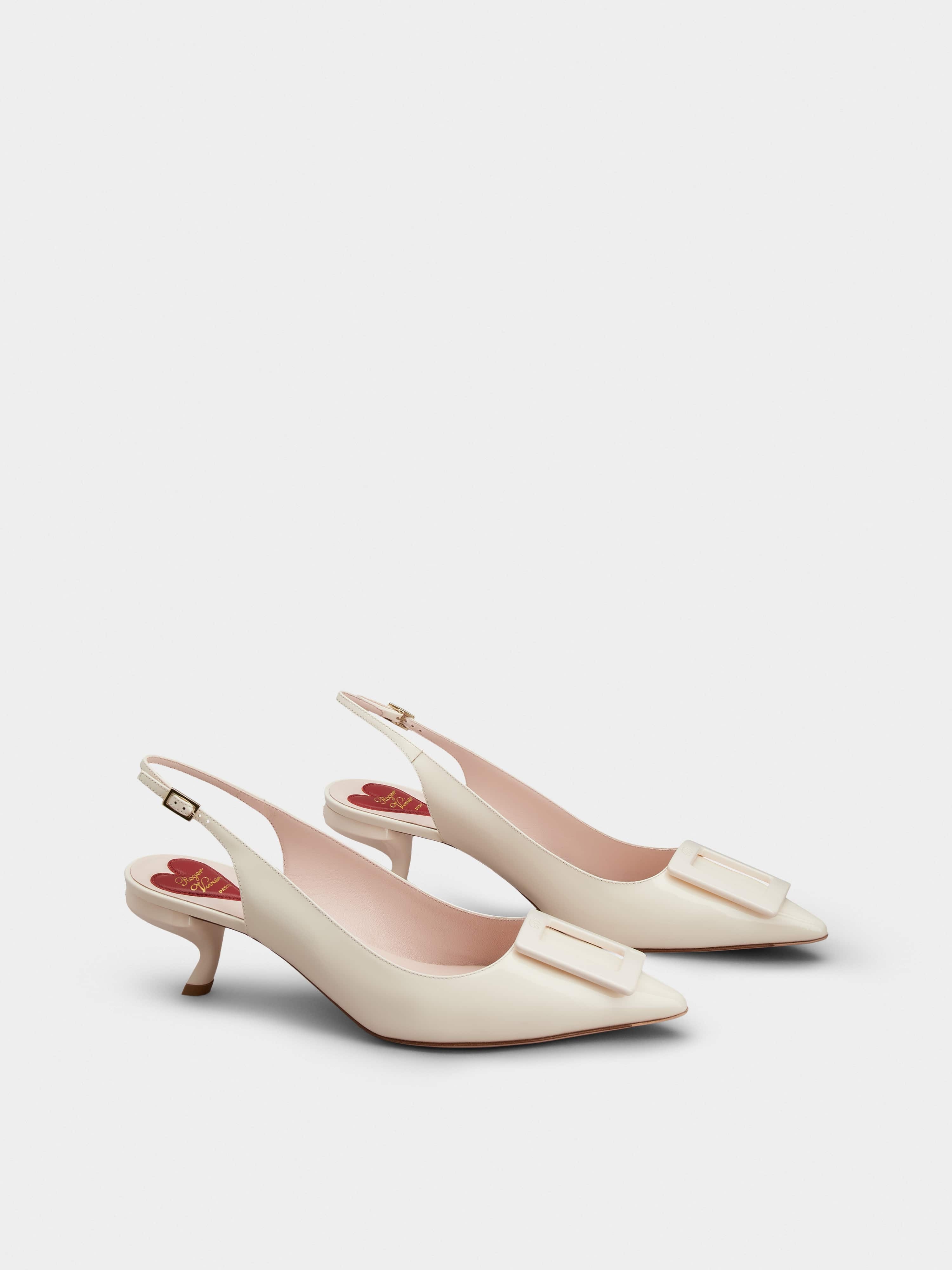 Virgule Lacquered Buckle Slingback Pumps in Patent Leather - 2