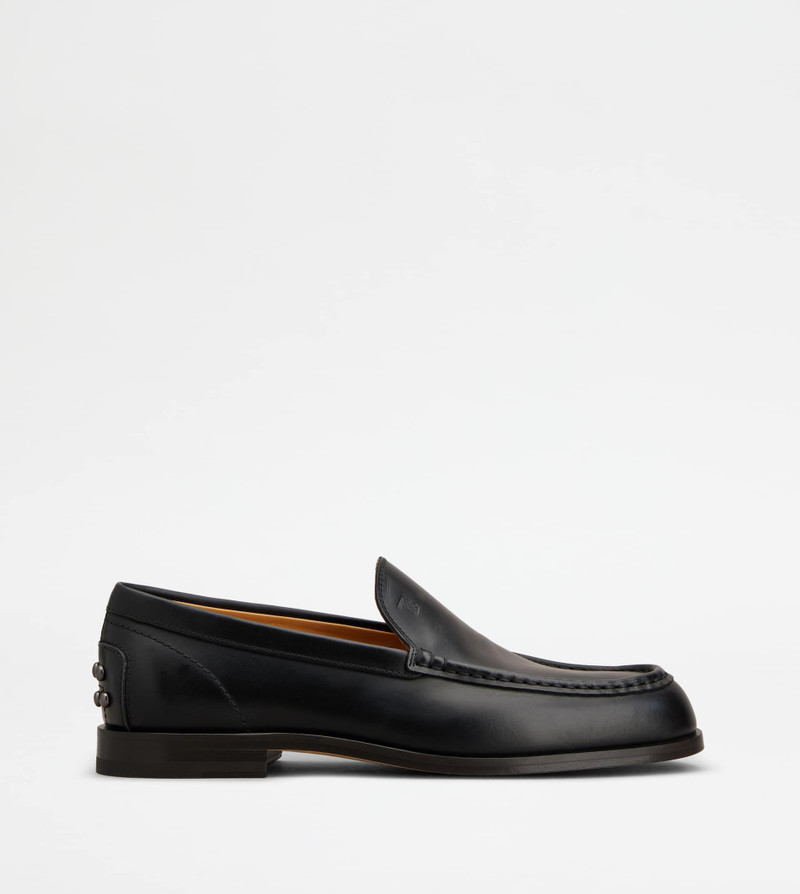 SLIPPER LOAFERS IN LEATHER - BLACK 1