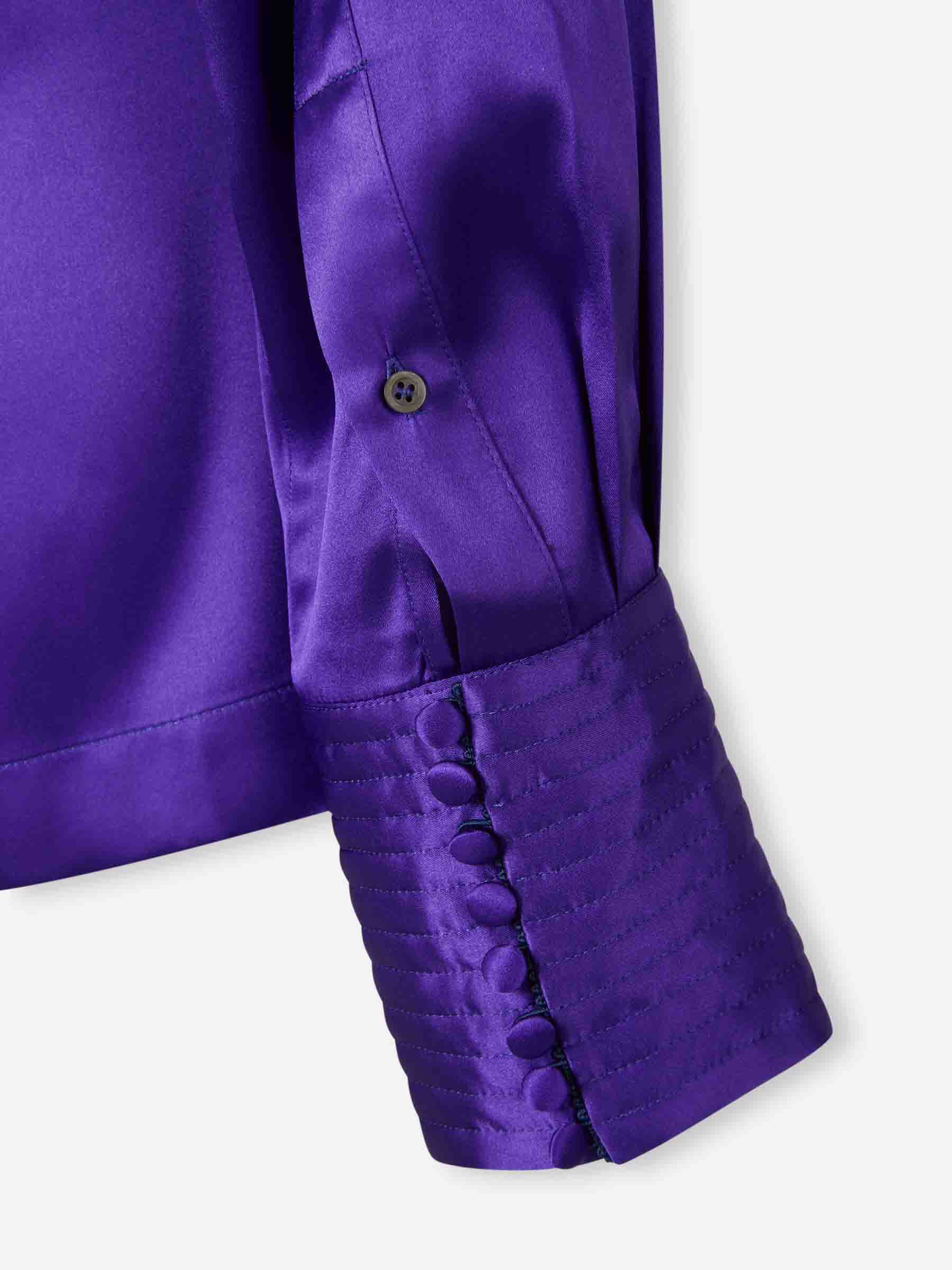 DRAPED SILK SHIRT - 5