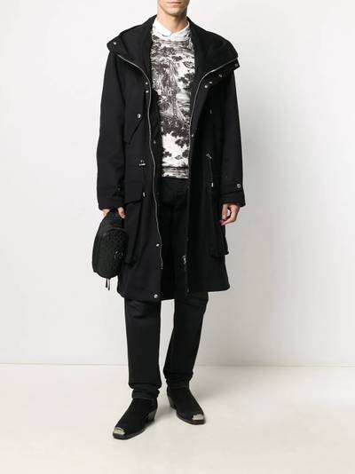 Balmain hooded parka coat outlook