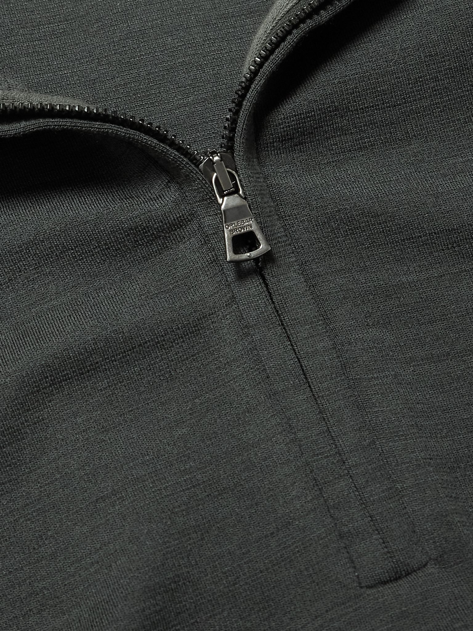 Isar Merino Wool-Jersey Half-Zip Sweatshirt Green - 5