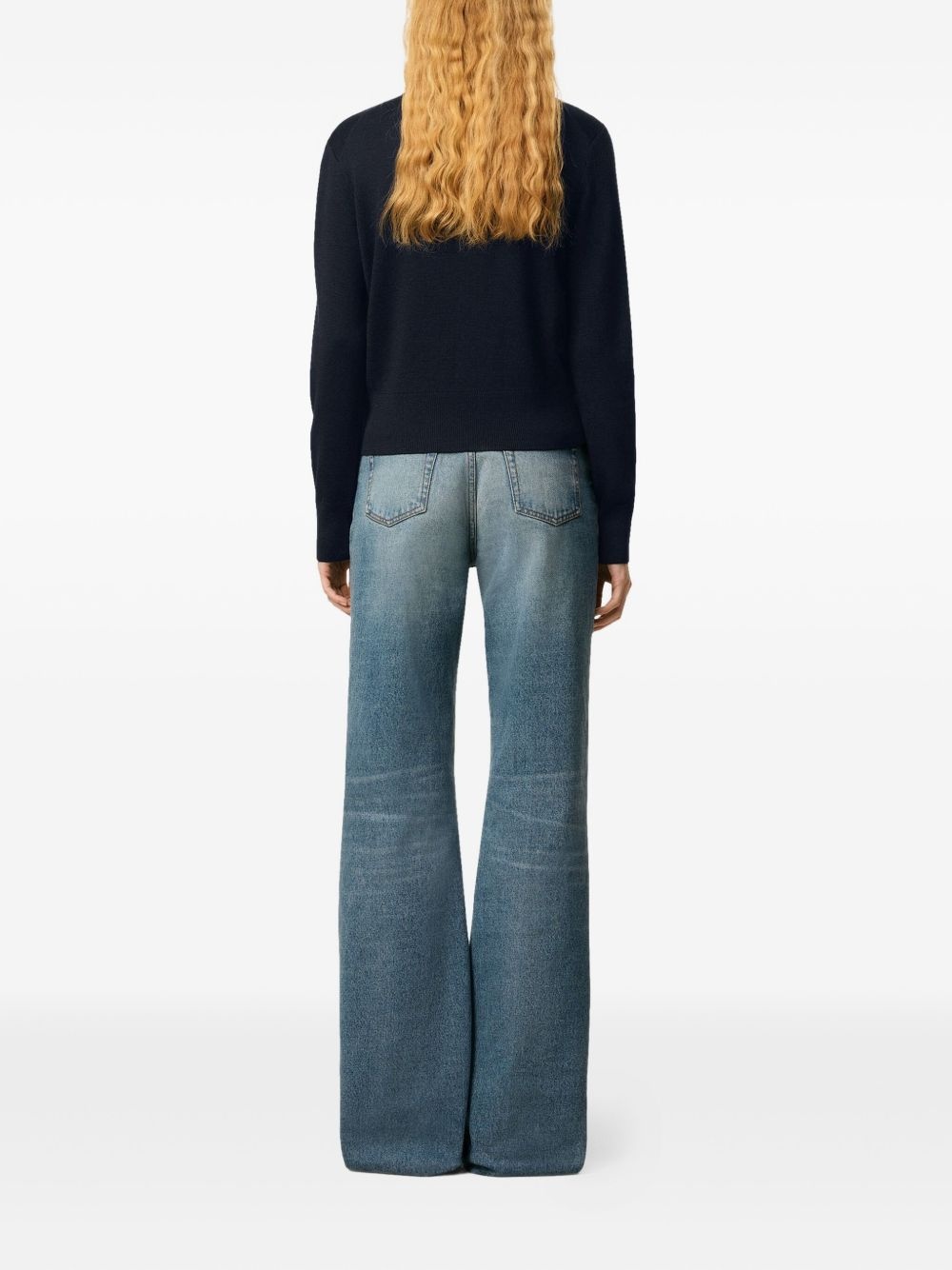 crewneck heart-embroidered wool sweater - 4
