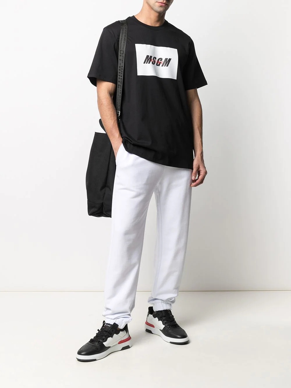 logo-print tapered track pants - 4