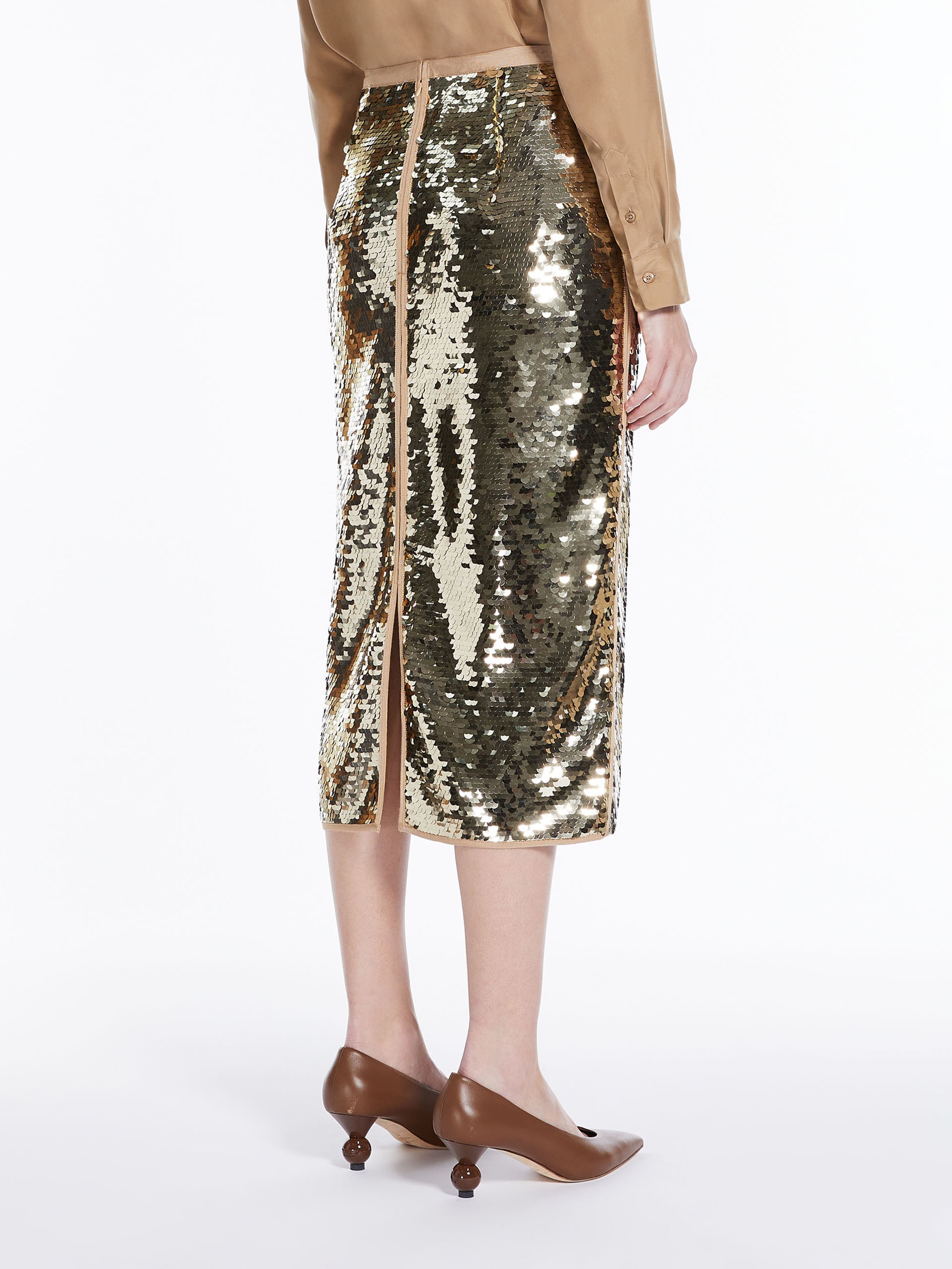 UDINE Sequin-detail jersey pencil skirt - 4