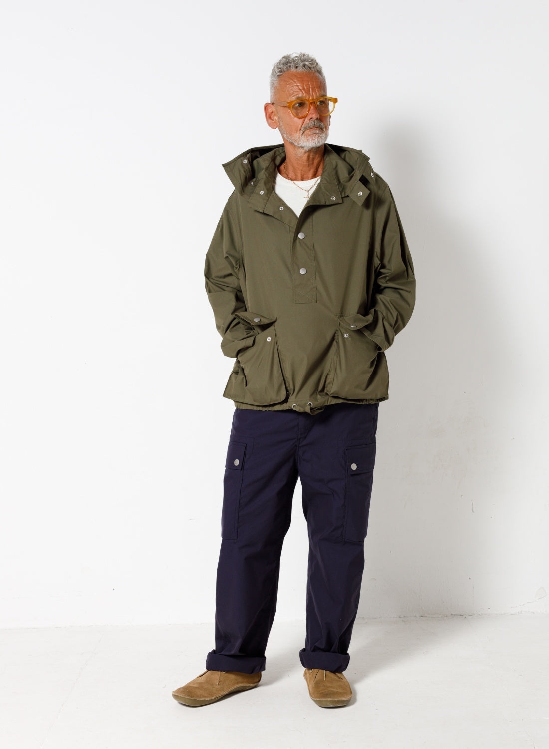 Nigel Cabourn Strap Smock in Army | REVERSIBLE