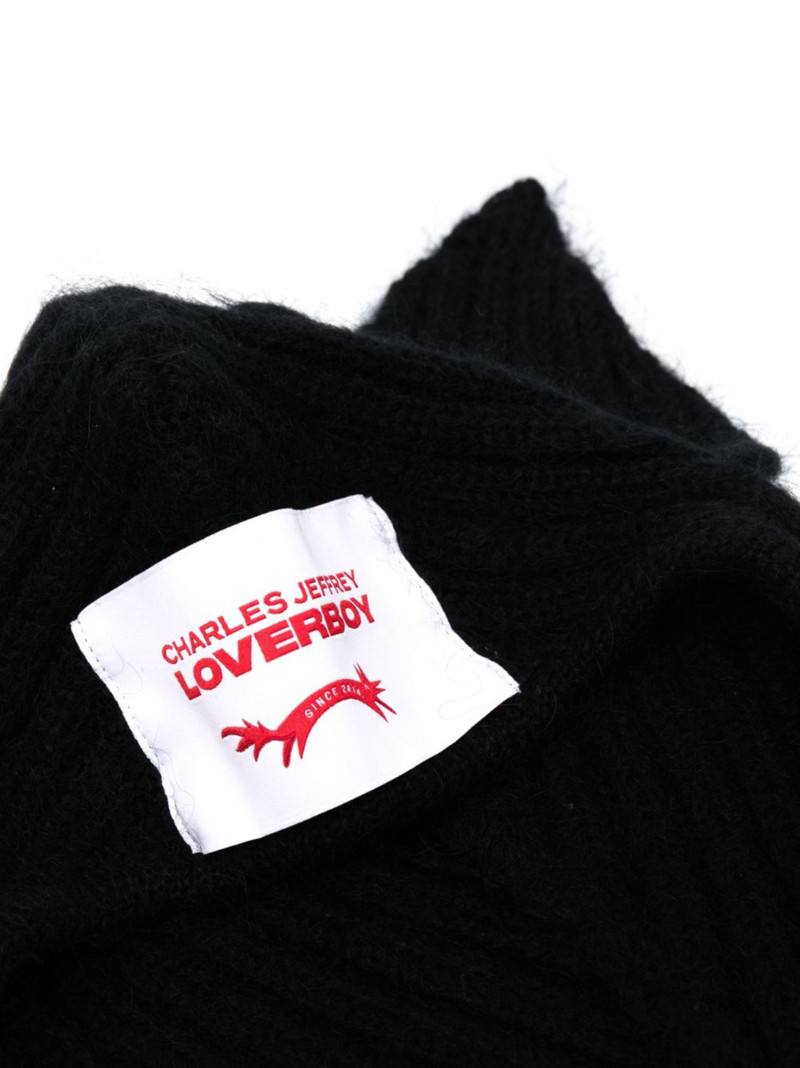 CHARLES JEFFREY LOVERBOY Ears logo-patch knitted baclava outlook