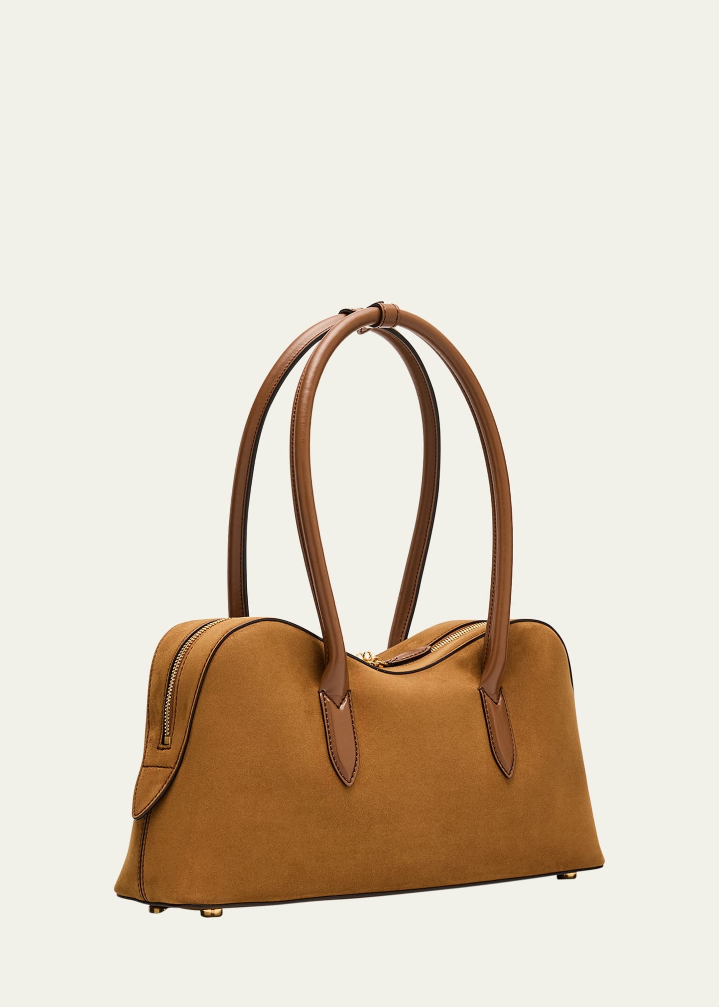 Zip Vegan Suede Shoulder Bag - 2