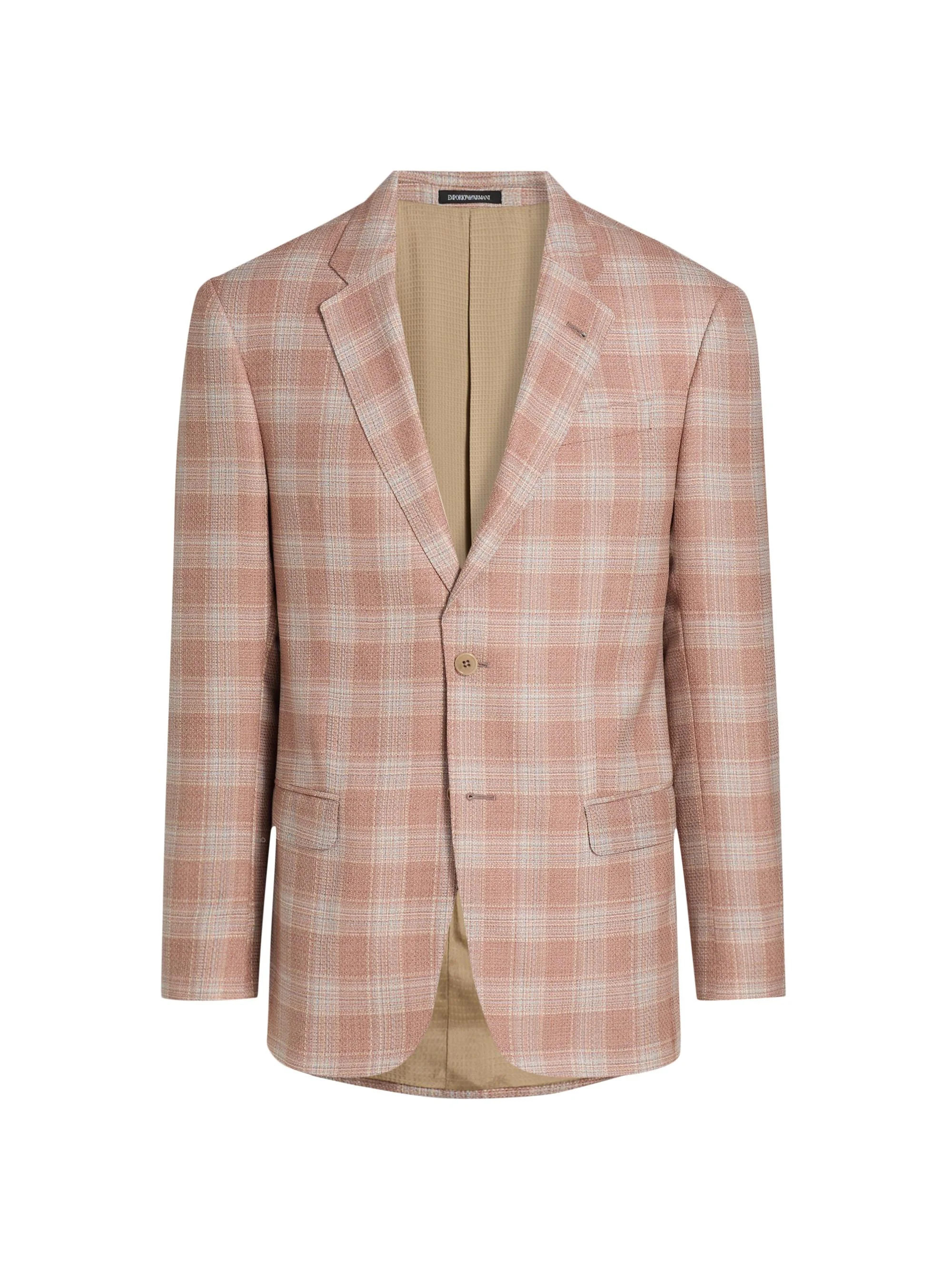 Men's Plaid Wool Sport Coat - Chevron Fantasia - 1
