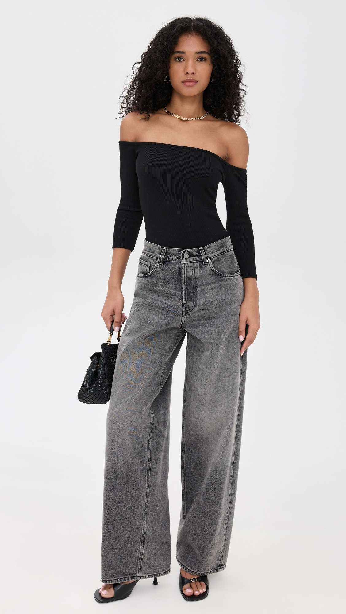 Evelyn 3/4 Off Shoulder Thong Bodysuit - 4