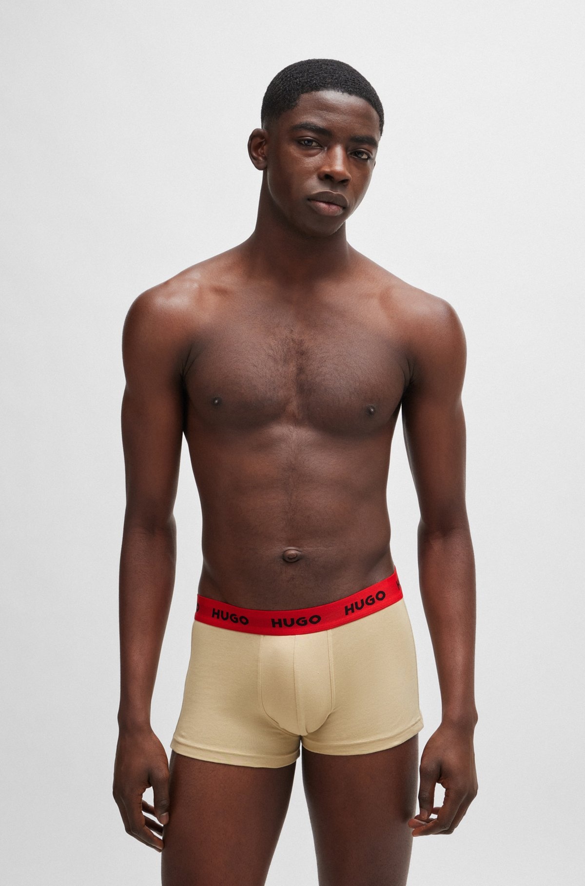 THREE-PACK OF STRETCH-COTTON TRUNKS WITH LOGO WAISTBANDS - 2