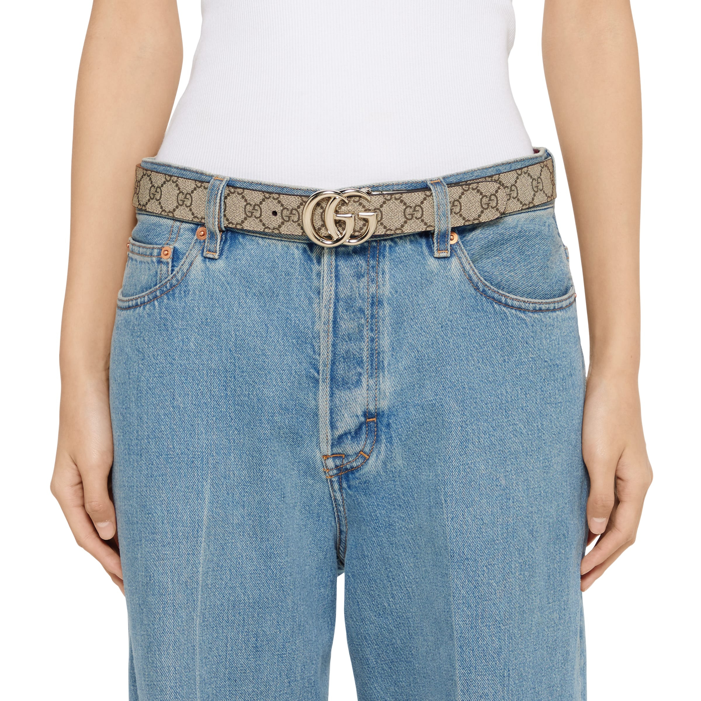 Reversible GG Marmont wide belt - 3