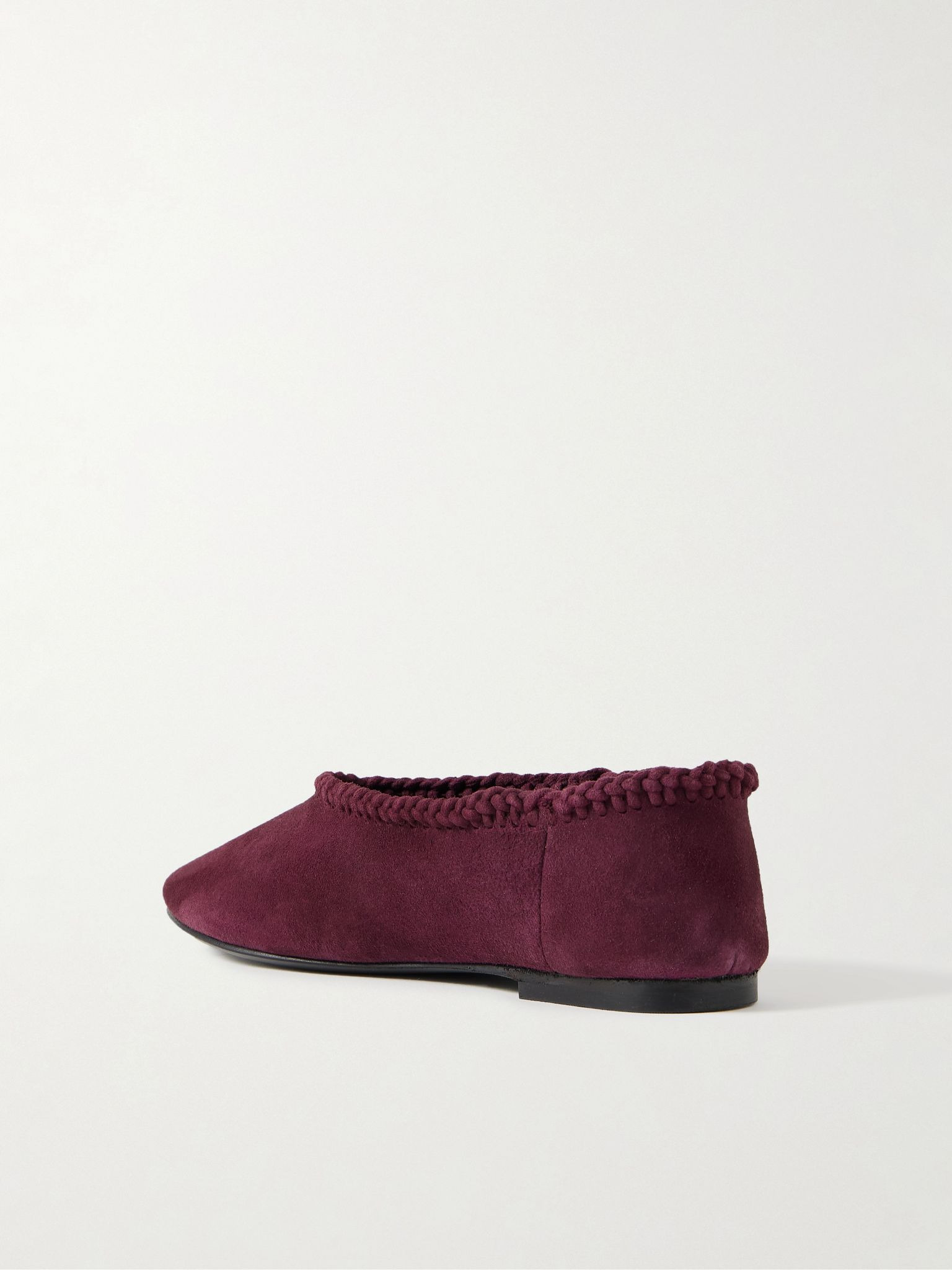Park braided suede ballet flats Burgundy - 3