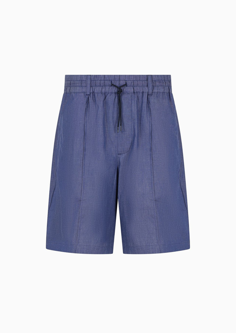 Chambray Bermuda shorts with an elasticated waist 1