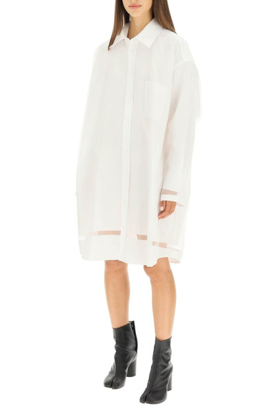 Maison Margiela MINI SHIRT DRESS WITH TULLE OVERLAY outlook