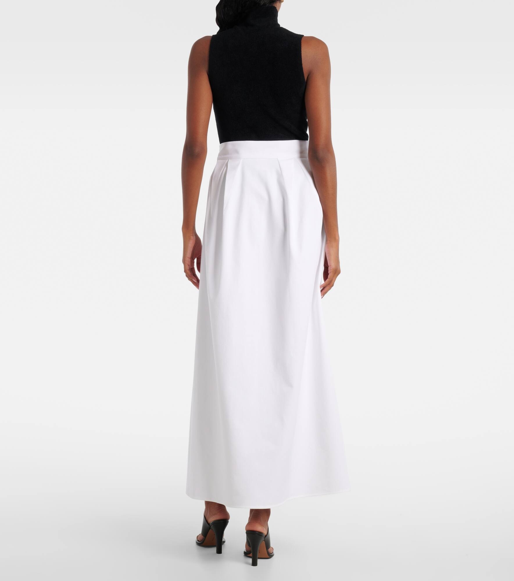 Cotton-blend gabardine maxi skirt - 3