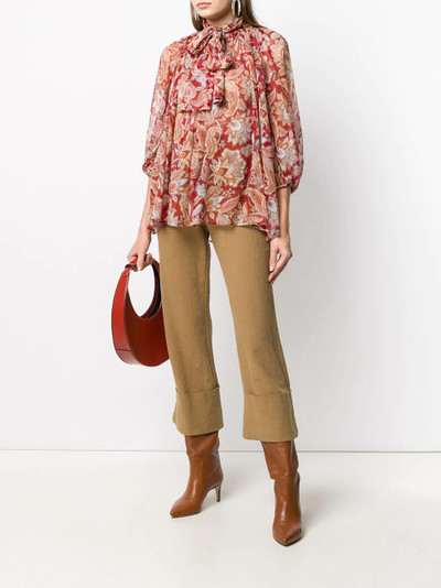 Zimmermann paisley print fluted blouse outlook