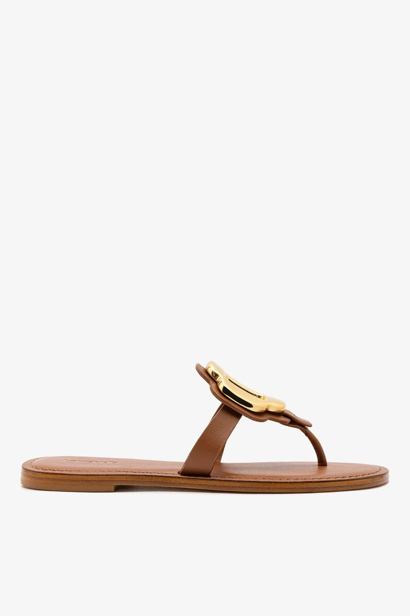 Margherita Thong Sandal In Caramel Leather 1