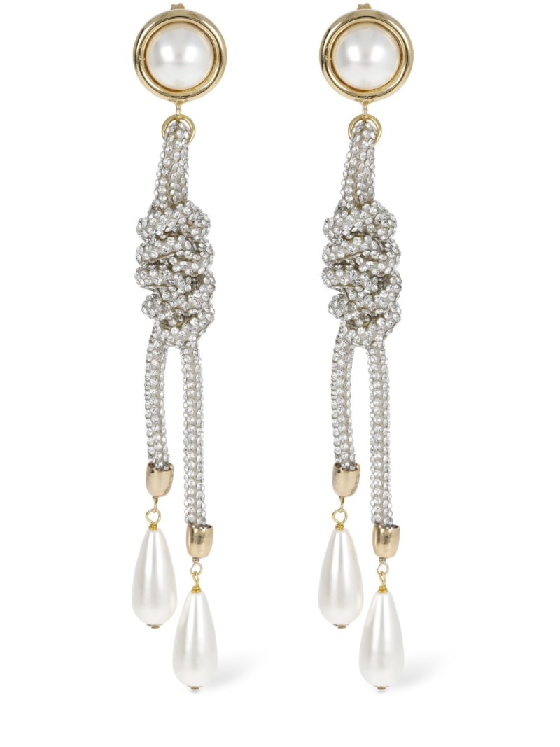 Gaia crystal & faux pearl earrings - 1