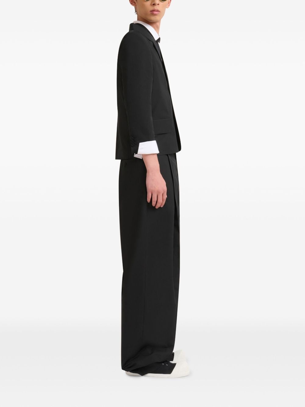 cotton wide-leg trousers - 3