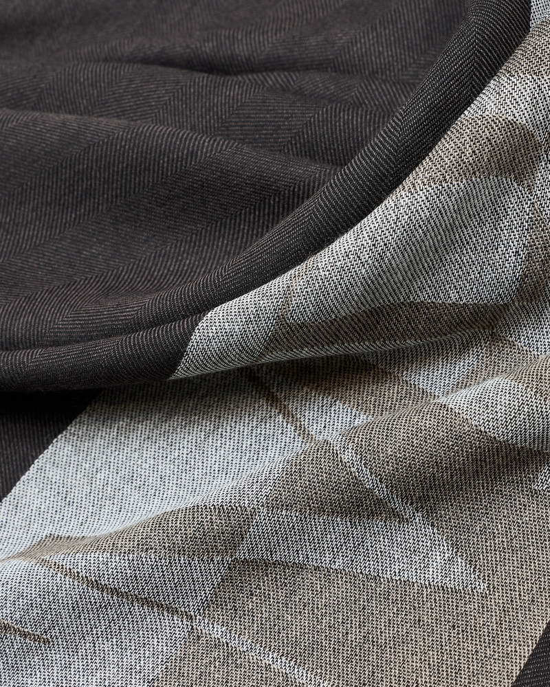 EMPORIO ARMANI STRIPED SCARF WITH OVERSIZED LOGO outlook