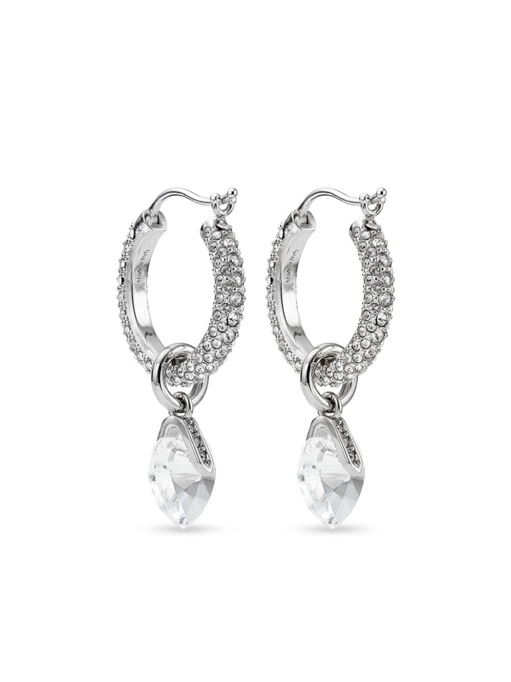 crystal heart hoop earrings - 4