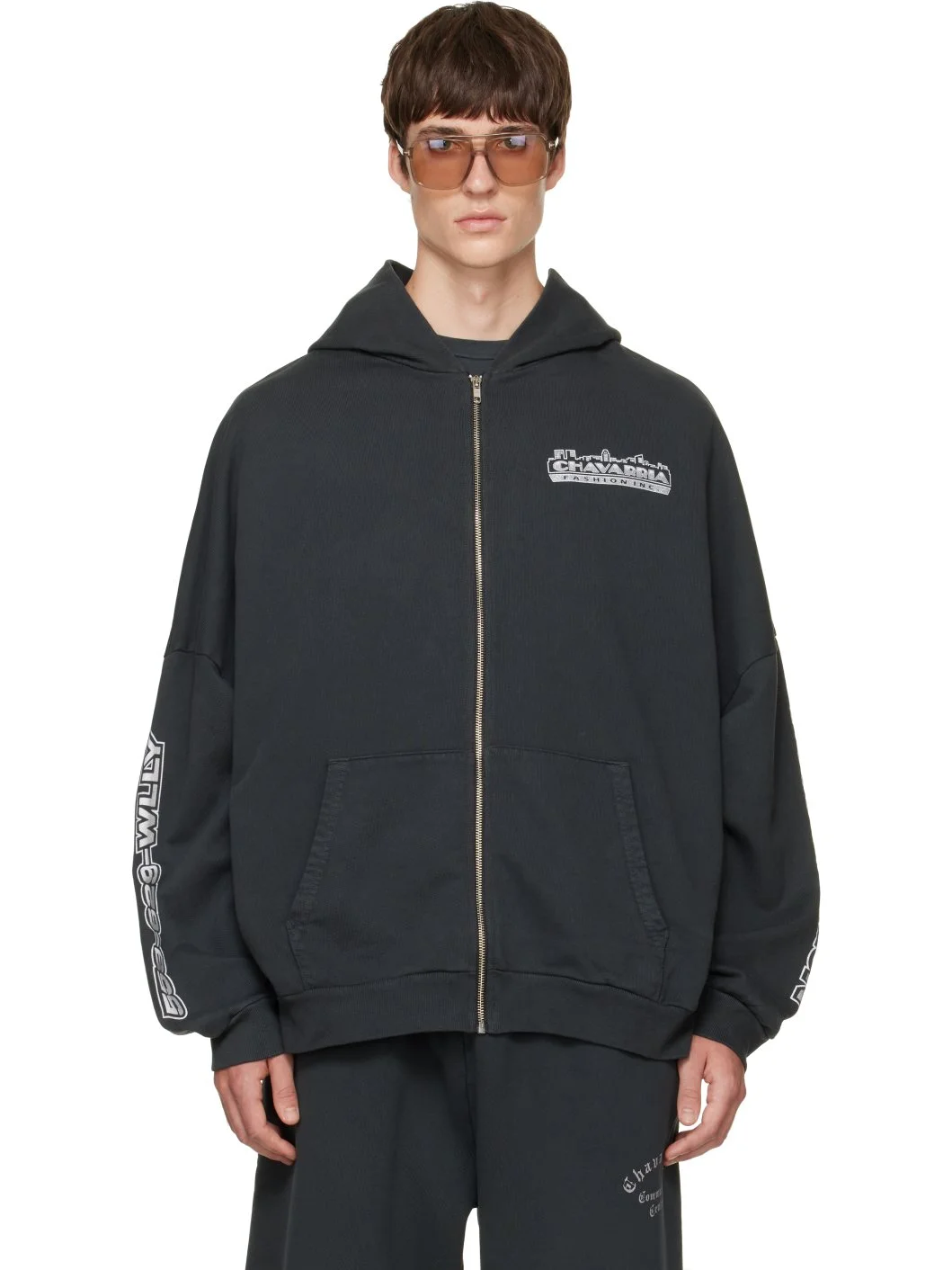 Black 'Chavarria Licensed Designs' Zip Hoodie - 1