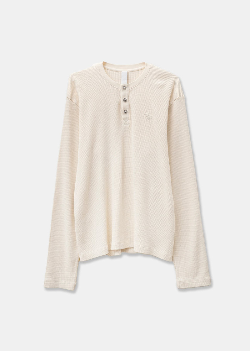 Chrome Hearts Cream Henley Pullover Long Sleeve 1