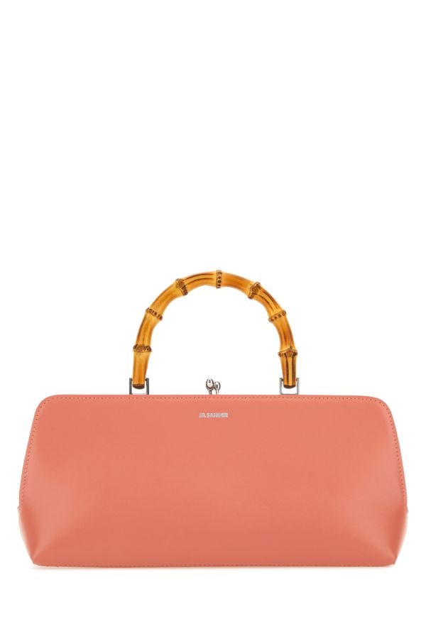 JIL SANDER Salmon Leather Small Goji Bamboo Handbag - 1