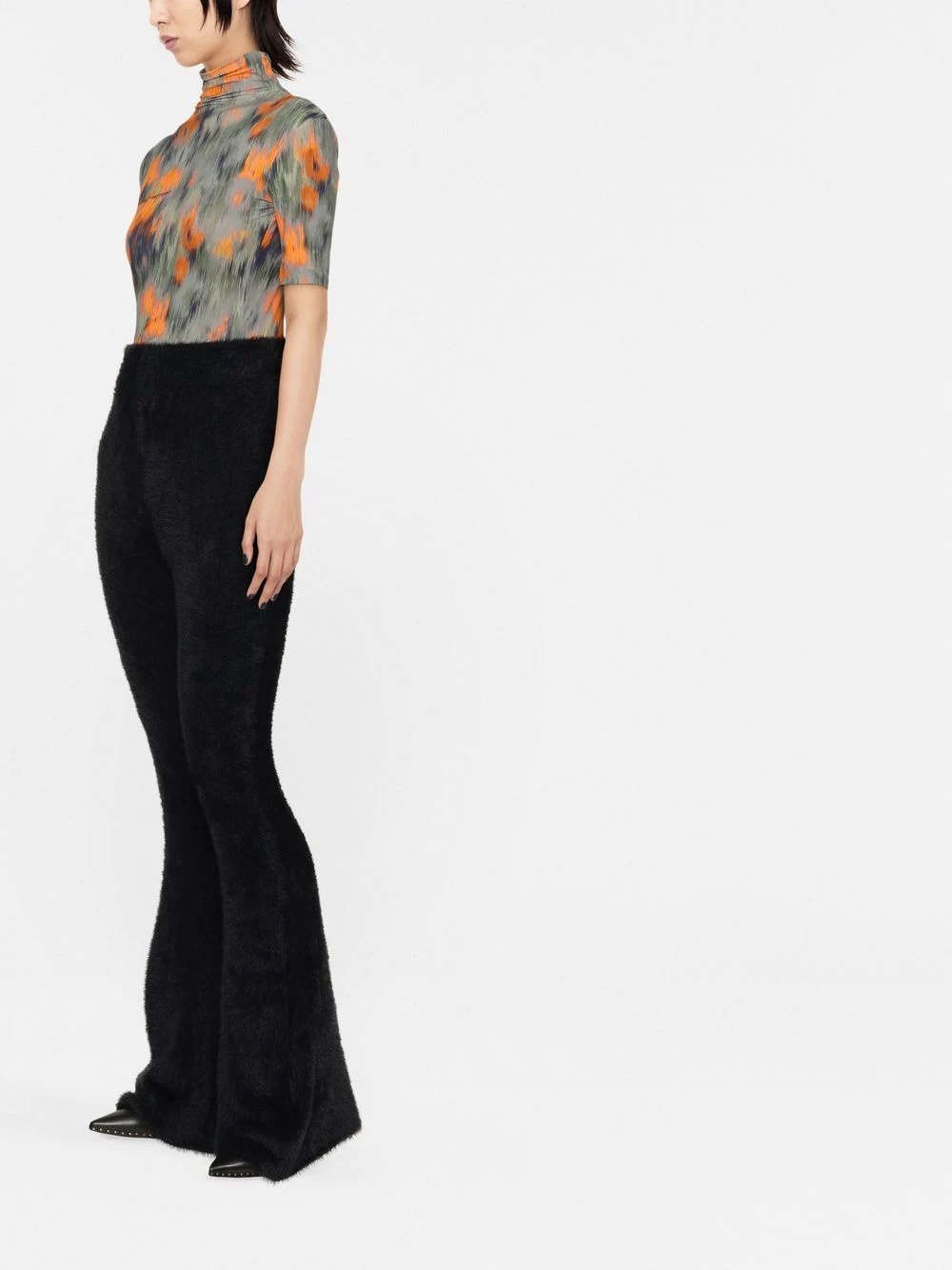 flared-leg high-waisted trousers - 3