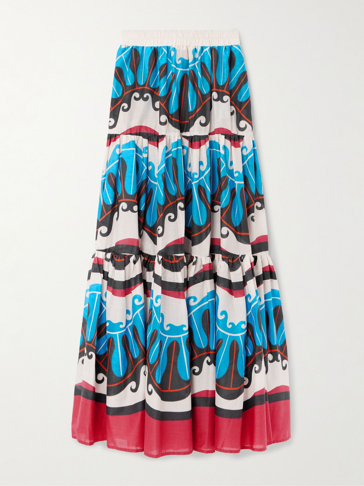 + MOTHER printed cotton maxi skirt Blue - 1