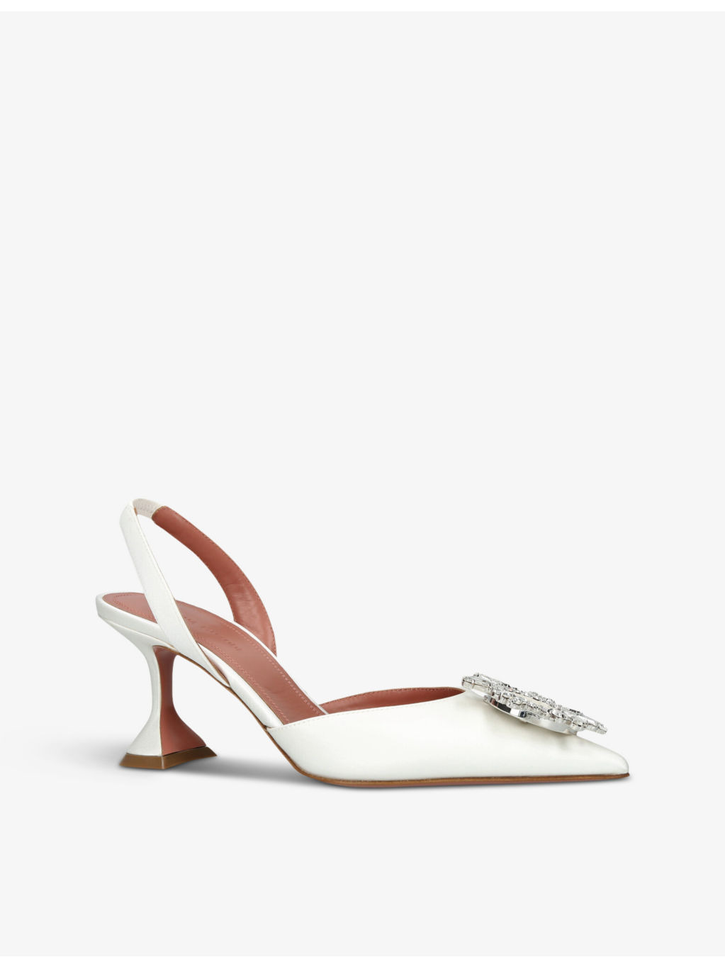 Begum 70 crystal-embellished leather slingback courts - 3