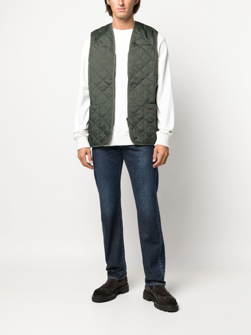 zip-up quilted gilet - 2