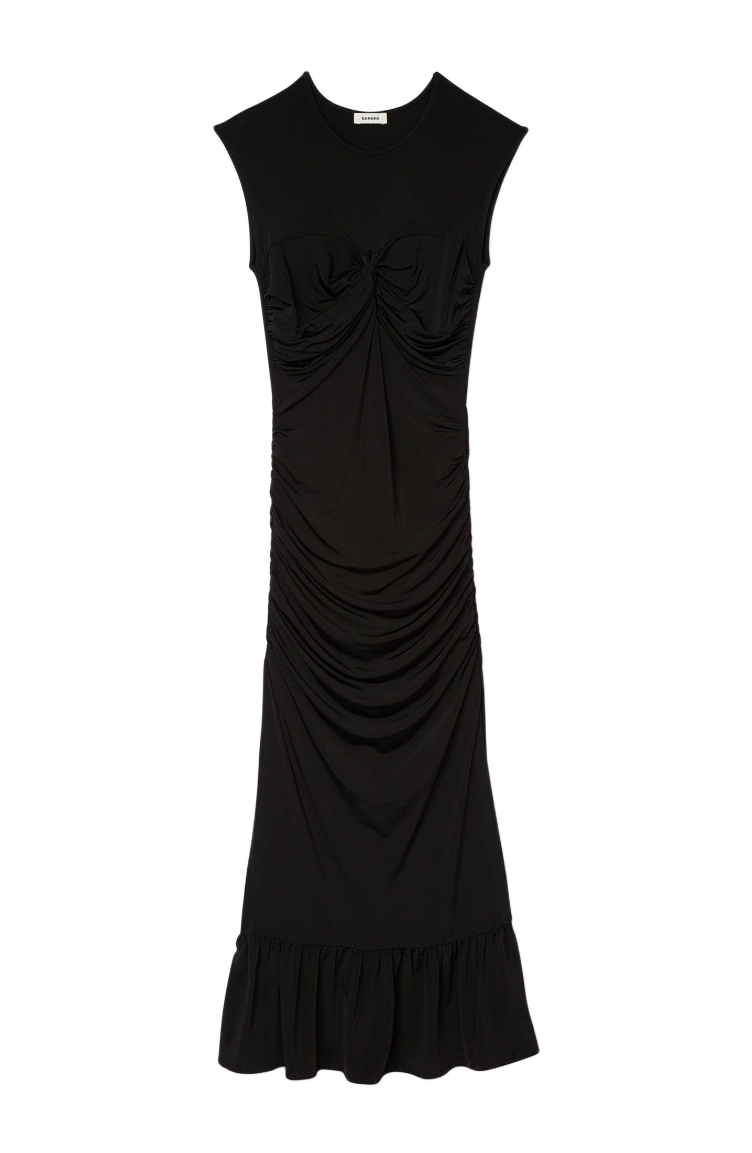 SANDRO Draped maxi dress in Black at Nordstrom - 5