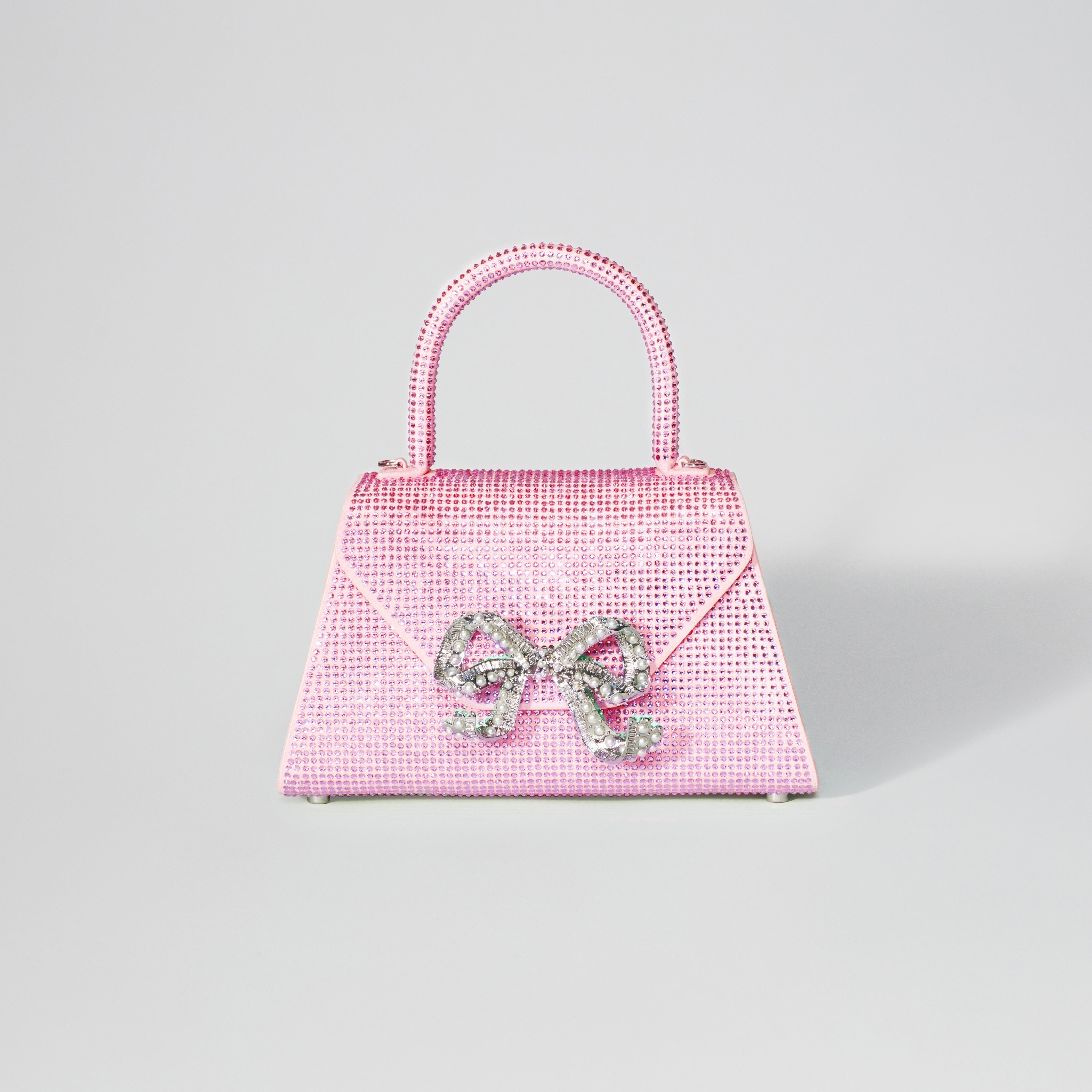 Pink Rhinestone Bow Envelope Mini Bag - 1