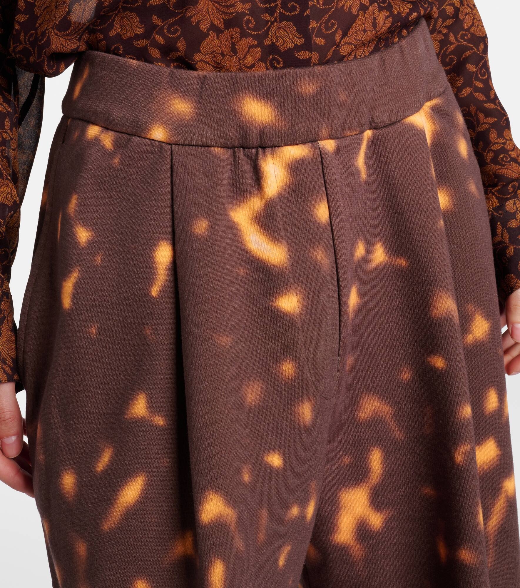 Printed cotton wide-leg pants - 4