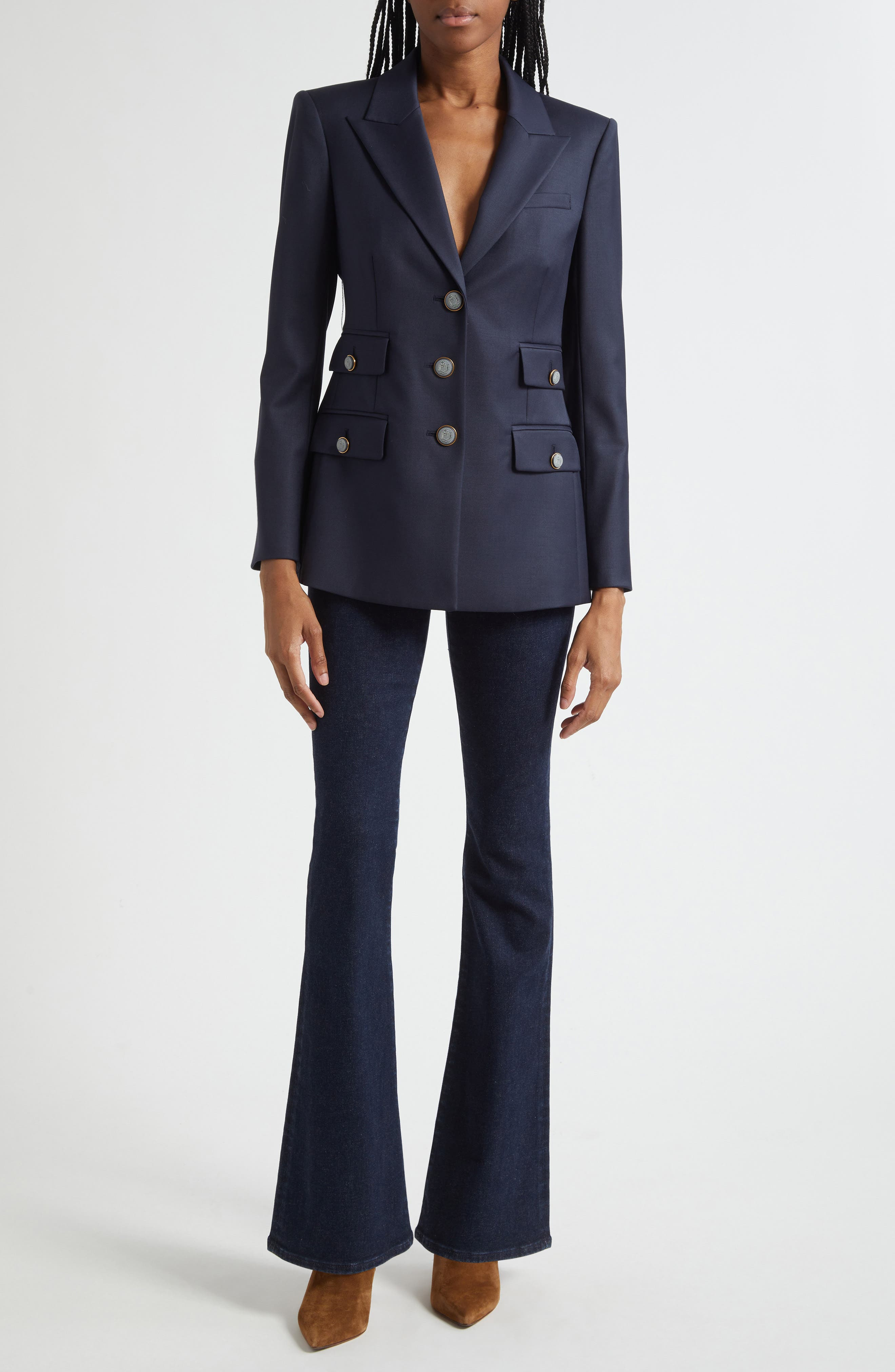 Veronica Beard Beverly Off-Duty High Waist Flare Jeans in Oxford at Nordstrom - 2