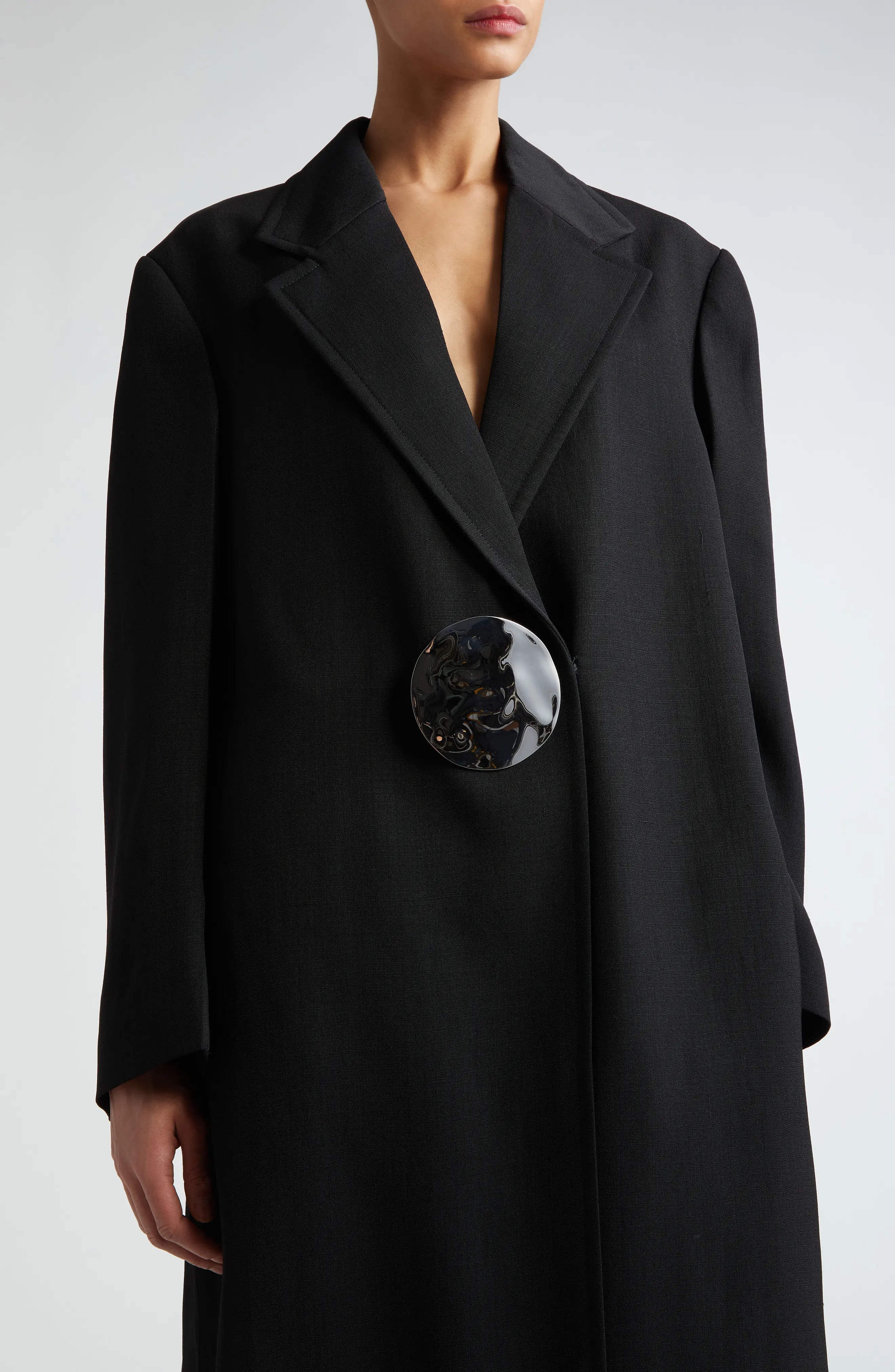 Hammered Disc Longline Coat - 4