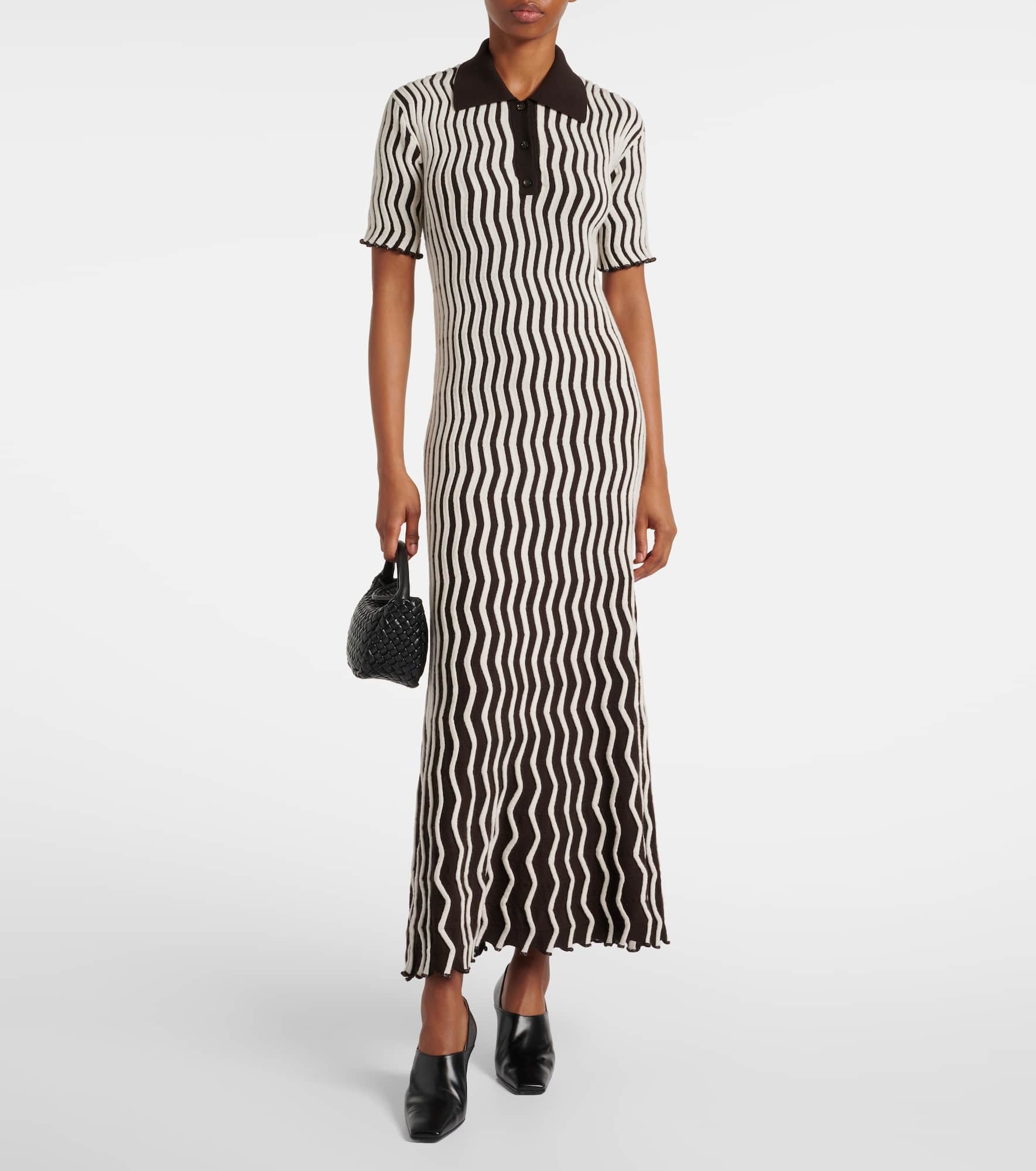 Striped wool polo dress - 2