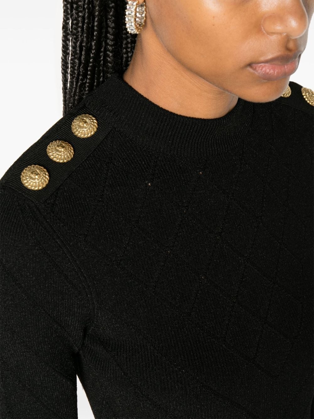Lion-buttons open-back bodysuit - 5