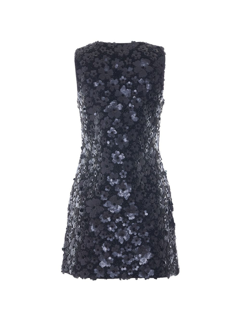 MICHAEL KORS sequin-embellished floral-appliqué dress outlook
